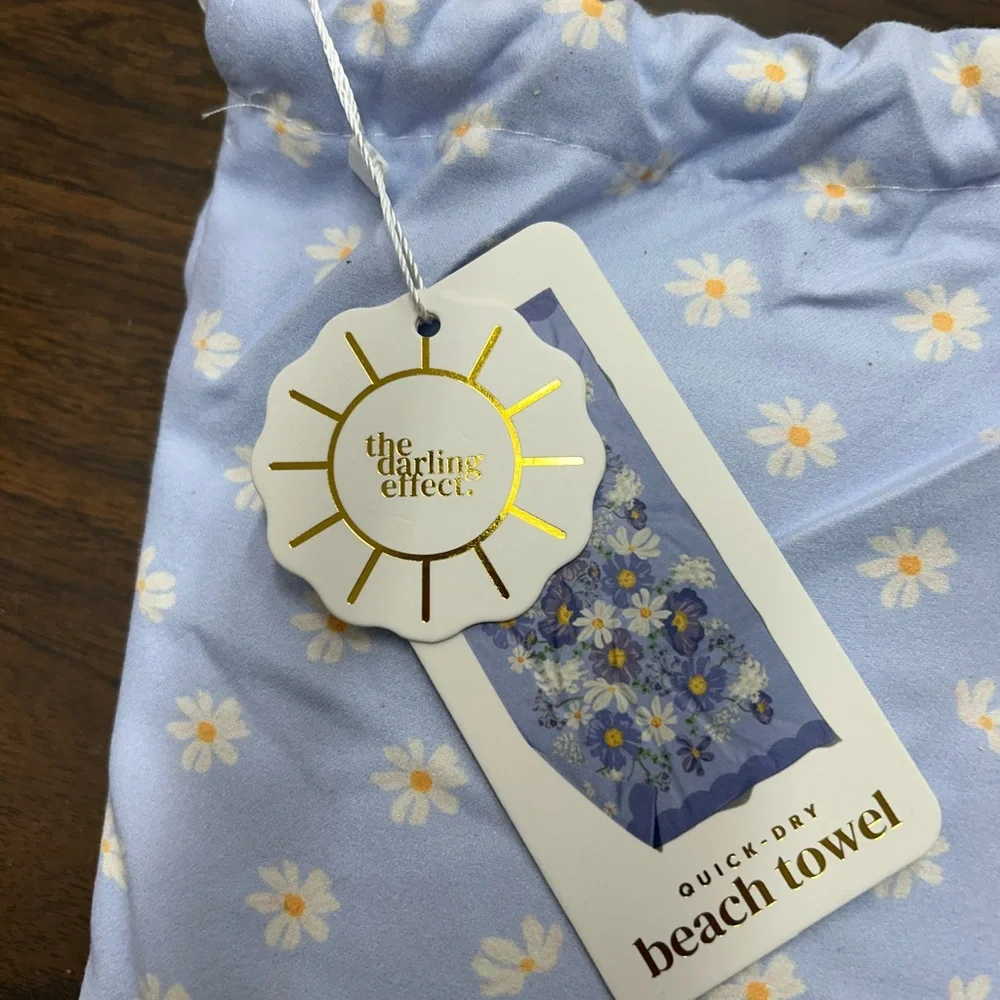 New The Darling Effect Bouquet Beauly Purple XL Quick Dry Beach Towel 2 Sided